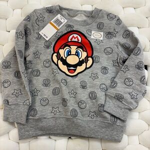 Hybrid Apparel Gray Kids Sweatshirt with Mario Design